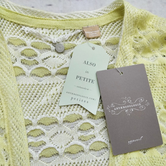 NWT ANTHRO Knitted & Knotted Lace Stitch Cardigan - Picture 3 of 6